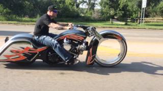 Ballistic Cycles 30" Hubless Wheel, Twin Turbo Harley Bagger! Baddest Bagger in Sturgis 2014