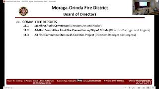 April 16, 2025 Regular Meeting of the Moraga-Orinda Fire Protection District Board of Directors