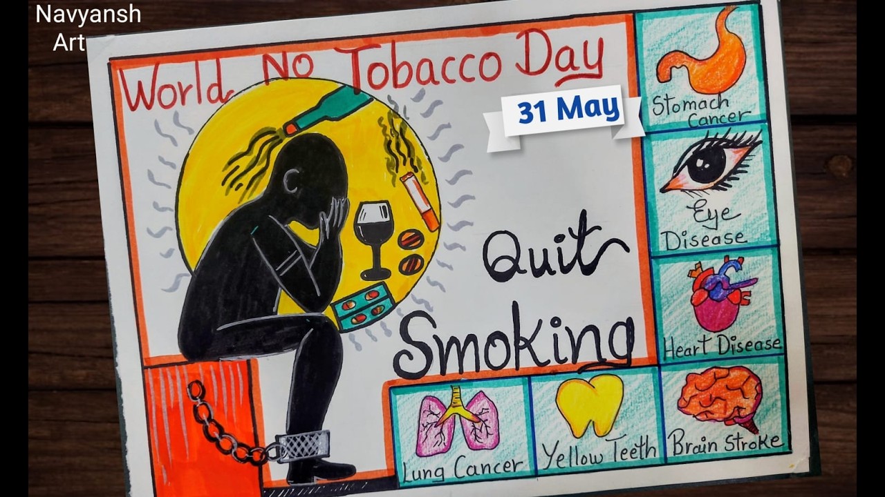 World No tobacco Day poster drawing / Quit Smoking chart making /Anti  Tobacco Day poster