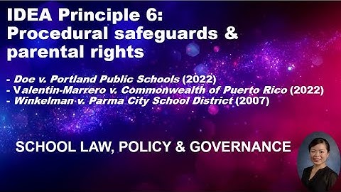 IDEA principle 6: Procedural safeguards & parental rights