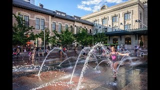 Denver Union Station Wynkoop Plaza, Denver, Colorado, USA - Crystal Fountains