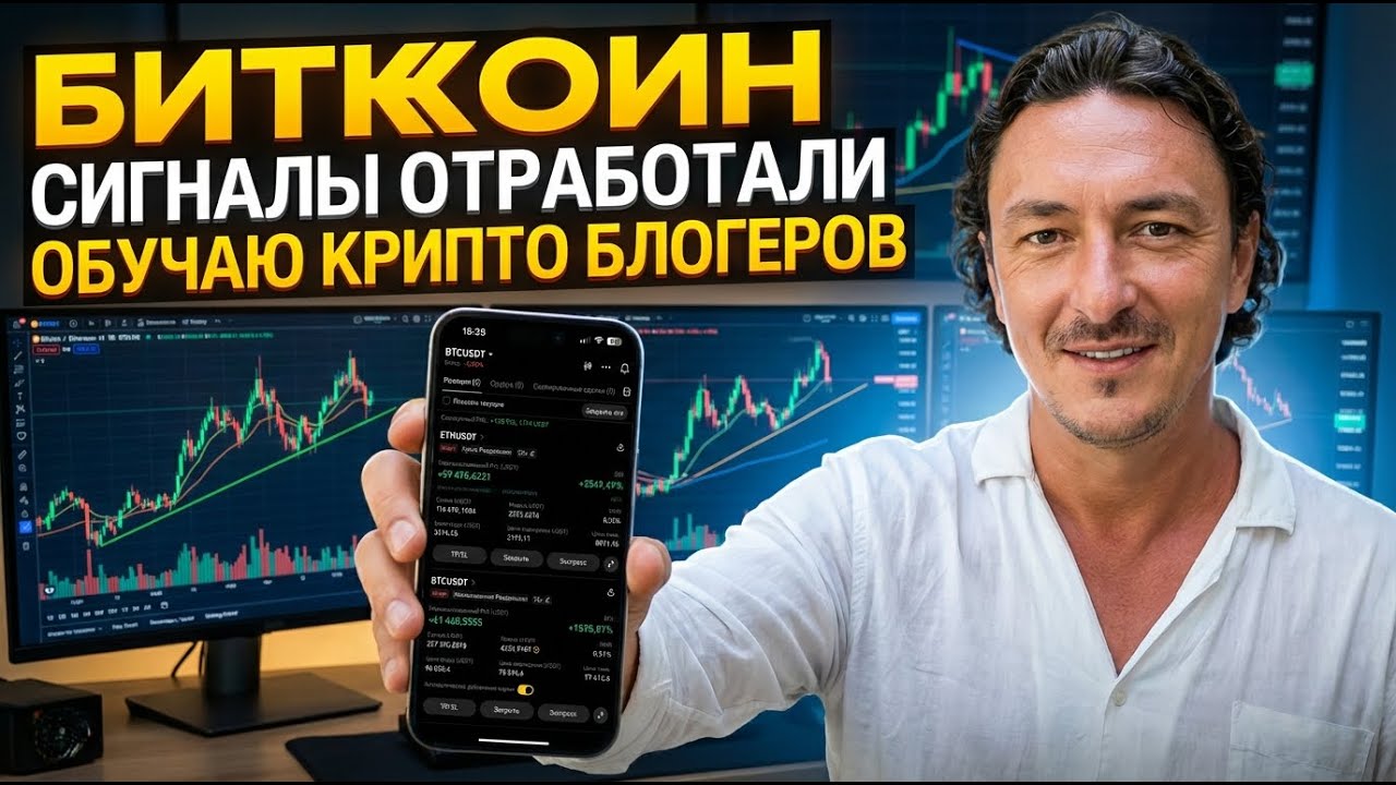 БИТКОИН | СИГНАЛЫ ОТРАБОТАЛИ | ОБУЧАЮ КРИПТО БЛОГЕРОВ