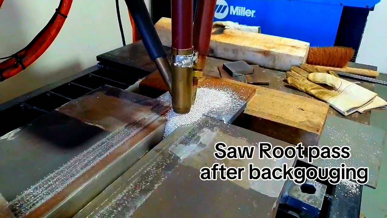 SAW Root Pass Welding easy slag removal - YouTube