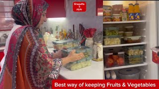 Best way of keeping fruits & vegetables in the fridge | like, subscribe and share| shagufta n style|