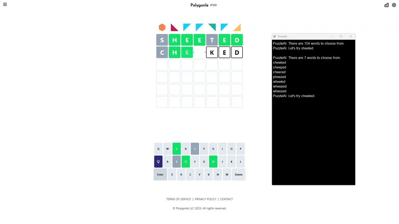 AI Solve Daily Polygonle Puzzle 