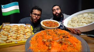 الاكل الاوزبكي الحقيقي🇺🇿 لغمن و سمسو | Traditional Uzbek Food