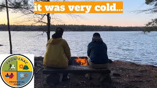 Spring Backcountry Camping in Frontenac Provincial Park (7C with NO STOVE or TENT)