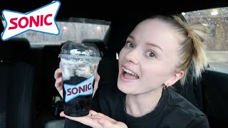 lets try SONIC **NEW** blackout slush float | Eclipse | fast food review