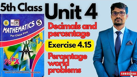 Unit 4|Decimals and Percentage| Exercise 4.15|Class 5 Maths |Sindhtextbookboard
