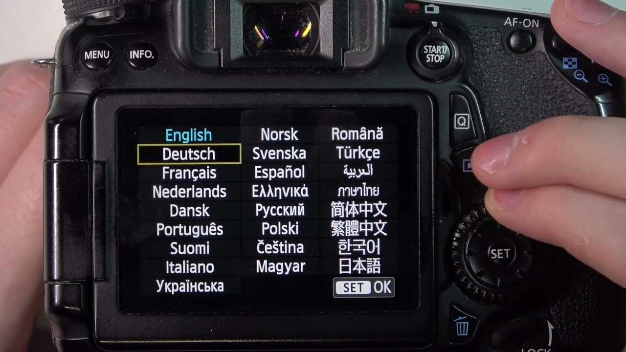 How To Change System Language On Canon 70D Camera - YouTube