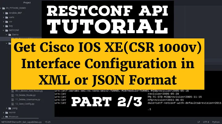 RESTCONF API Tutorial Using Cisco IOS |Part 2/3|  PUT POST GET Cisco YANG JSON XML Example