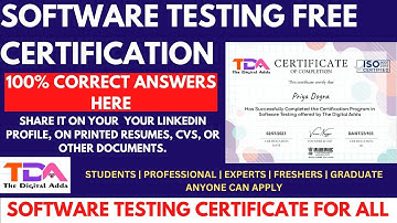 Software Testing Certification | Best Software Testing Certificate in 2023 | Free Online Certificate