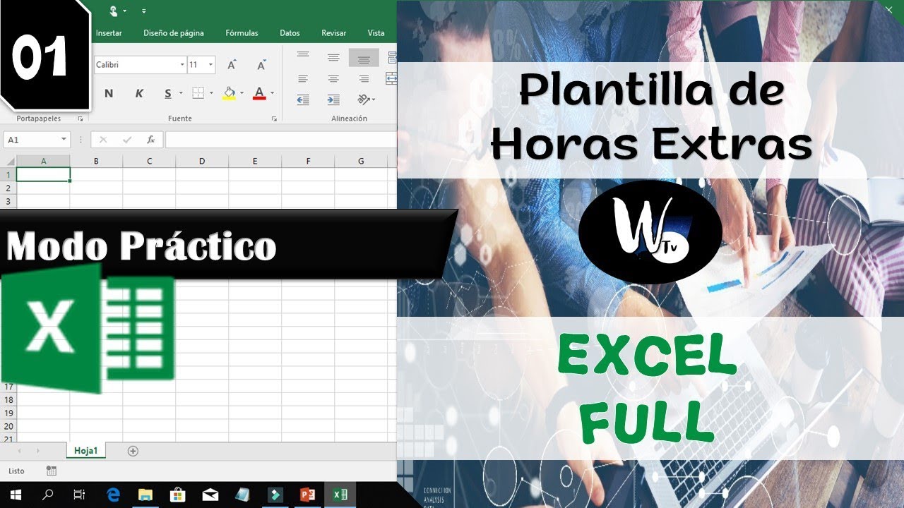 EXCEL FULL PRACTICO 01 HORAS EXTRAS PLANTILLA - YouTube