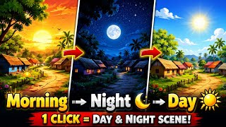 How to Create Morning to Night to Day Scene in 2D Cartoon | Day Night Background Tutorial  screenshot 3