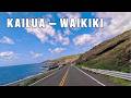 Kailua to Waikiki 🌴 Scenic Coastal Drive | Oahu Hawaii 4K