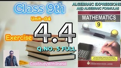 Class 9 Maths Chapter 4 Exercise 4.4 ,Q 5 full || Algebraic Expressions And Algebraic Formulas