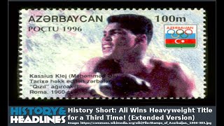 History Short: Ali Wins Heavyweight Title for a Third Time! (Extended Version)
On September 15, 1978, the self-proclaimed “Greatest” boxer, Muhammad Ali, won a decision on points against former US Marine, Leon Spinks, winning back the heavyweight boxing championship he had held twice before.
The text narrated in this video is from the original article at https://www.historyandheadlines.com/history-short-ali-wins-heavyweight-title-for-a-third-time/
Author: Major Dan
Editor and Narrator: Dr. Zar
The following media files are in the public domain for various reasons or have no known copyright restrictions:
https://commons.wikimedia.org/wiki/File:Bonavena_y_Clay_en_Estados_Unidos._Adem%C3%A1s,_Pianetti_y_Nicolau_(Boca) El_Gr%C3%A1fico_2669.jpg
https://commons.wikimedia.org/wiki/File:Championship_fight_between_Cassius_Clay_and_Sonny_Liston_Miami_Beach,_Florida.jpg
https://commons.wikimedia.org/wiki/File:Frazier_vs_Ali_1971_Ajman_stamp.jpg
https://commons.wikimedia.org/wiki/File:Muhammad_Ali_1971_Ajman_stamp.jpg
https://commons.wikimedia.org/wiki/File:Muhammad_Ali_fights_Brian_London_on_August_6,_1966.jpg
https://commons.wikimedia.org/wiki/File:Muhammad_Ali_visits_Washington.jpg
https://commons.wikimedia.org/wiki/File:Stamps_of_Azerbaijan,_1996-383.jpg
The images by Johnmaxmena at English Wikipedia available at https://commons.wikimedia.org/wiki/File:Leon_Spinks_1.jpg and https://commons.wikimedia.org/wiki/File:Leon_Spinks_3.jpg are licensed under the Creative Commons Attribution 3.0 Unported license: https://creativecommons.org/licenses/by/3.0/deed.en
The image by John Stango available at https://commons.wikimedia.org/wiki/File:StangoAli.jpg is licensed under the Creative Commons Attribution-Share Alike 3.0 Unported license: https://creativecommons.org/licenses/by-sa/3.0/deed.en
The low-resolution image available at https://en.wikipedia.org/wiki/File:The_Rumble_in_the_Jungle_poster.jpg is used briefly in a video intended for educational purposes per fair use.
The image by Edurs34 available at https://pixabay.com/illustrations/board-chalk-chalkboard-education-5585922/ is licensed under the Pixabay License: https://pixabay.com/service/license/
Images used in this video are believed to be (based on their file descriptions at the time of access by us) either in the public domain or available per a Creative Commons license or per “fair use”. No copyright infringement is intended. If you are the originator of any image used in this video and would like us to name you and/or include a link to the original source in this video’s description, we will gladly do so.
Please support this channel on Patreon at https://www.patreon.com/historyandheadlines
Thank you for watching this video! History Short: Ali Wins Heavyweight Title for a Third Time! (Extended Version)