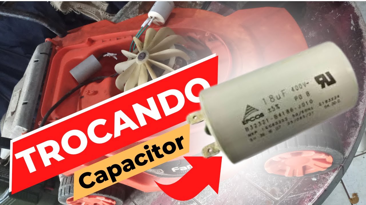 Trocando  capacitor da máquina de cortar grama