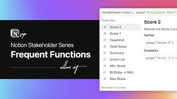 Notion Stakeholder Series — Frequent Functions