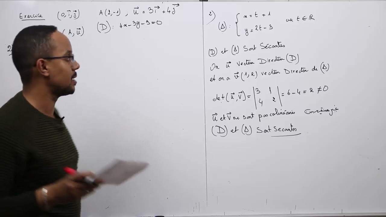 T.c / Correction exercice globale : droite dans le plan 