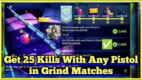 Call Of Duty Mobile Get 25 Kills With Any Pistol in Grind Matches Task Complete