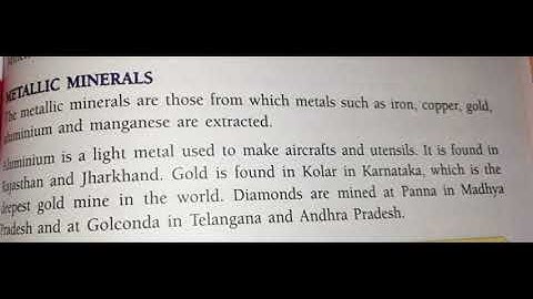 4th Class | S.St | Chapter - 10, Mineral Resourses