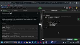 Binary Array Sorting with @corporate_wallah