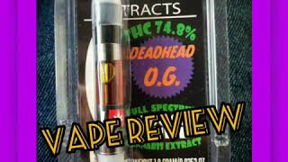 THC cartridge vape Review (420)- Deadhead OG by Porta Extracts