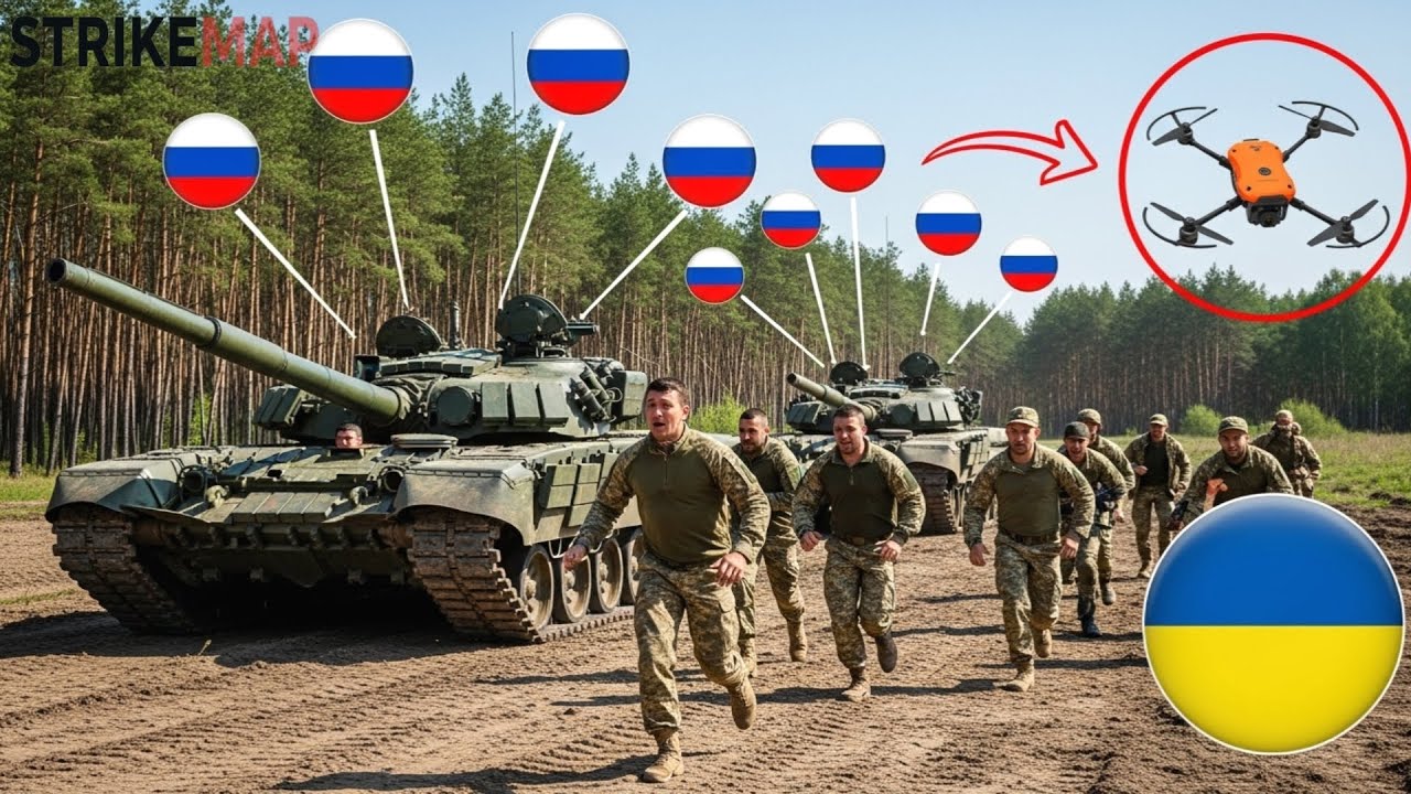 Real Time Drone Strike on Russian Tank