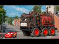 Epic Escape Lightning McQueen vs STEAM ENGINE MONSTER TRUCK in BeamNG.Drive
