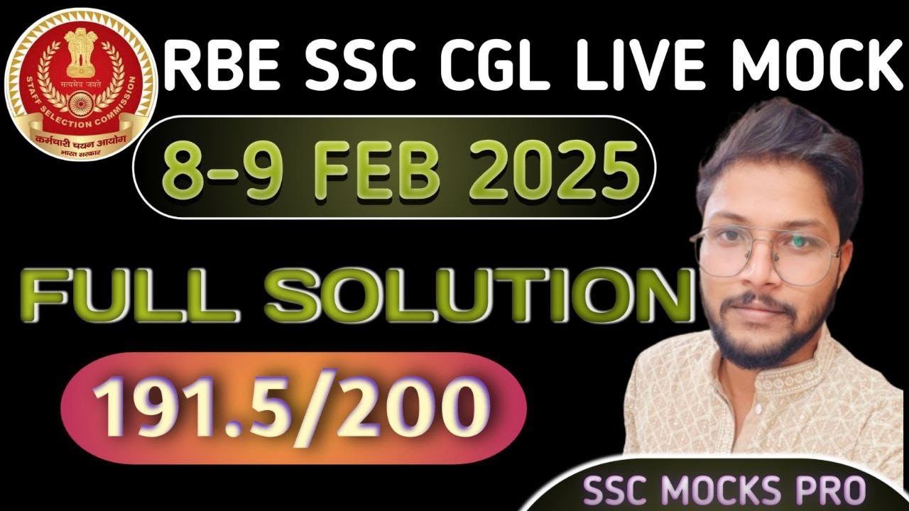 Rbe Revolution Ssc Cgl Tier 1 Live Mock 8-9 Feb 2025 #ssc #cgl #ssccgl ...