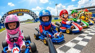 Download Lagu ¡ENTRAMOS Al Mundo de MarioKart 😱 Nuestra primera vez | Brayan y Kimberly AI MP3