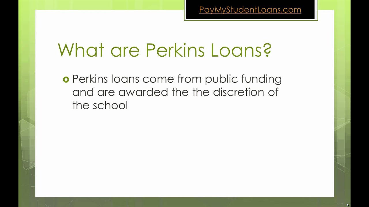 perkins loan assignment guide