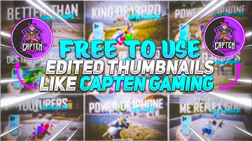 Free To Use Thumbnails Like @captengamingyt || Bgmi Thumbnail Pack