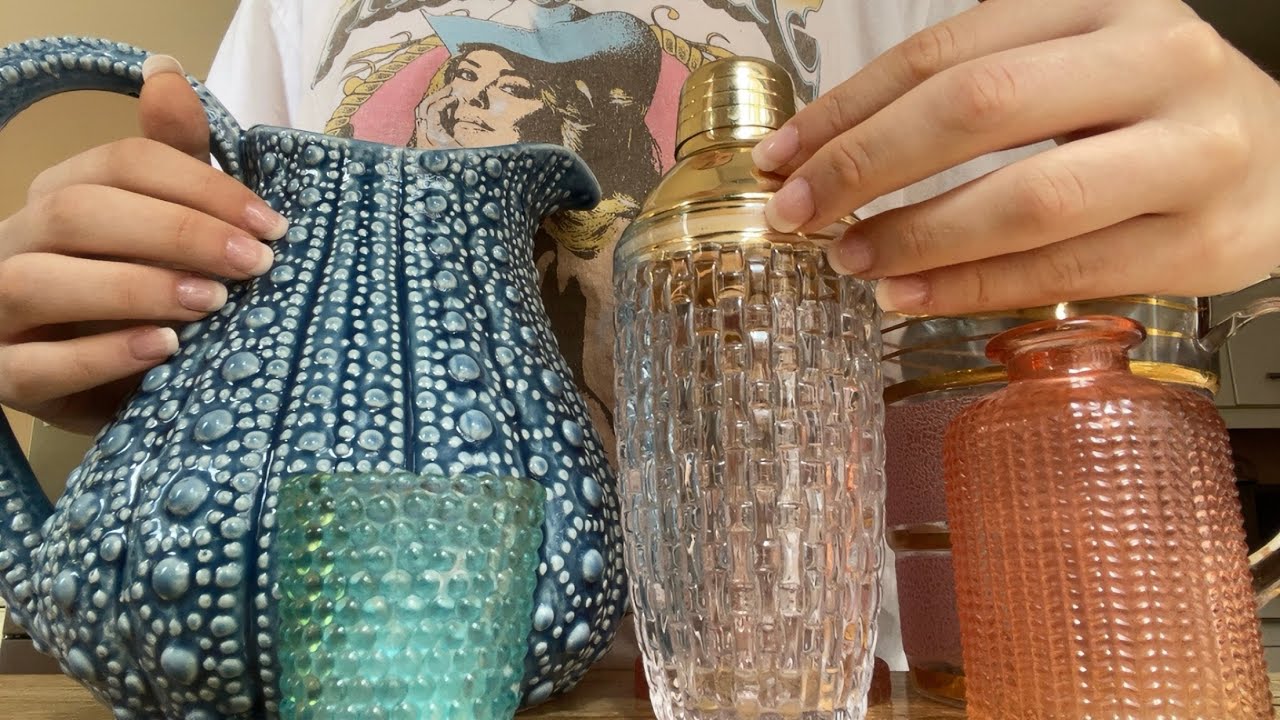 asmr tapping and scratching on textured glass/materials for major tingles 😴💓😴💓 (no talking) 