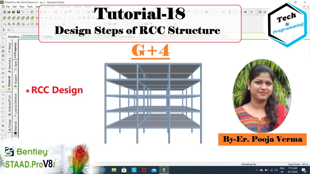 Staad.Pro Hindi Tutorial -18 || Design Steps of RCC Structure in Staad ...