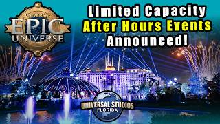 Epic Universe AFTER HOURS Nights Announced! Low Crowds & Free Food | Universal Studios News