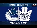 NHL Highlights | Canucks vs. Maple Leafs – Feb. 6, 2021