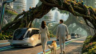 Peaceful and Beautiful Futuristic Eco City Ambience | Sci-Fi Sounds | 4K screenshot 5