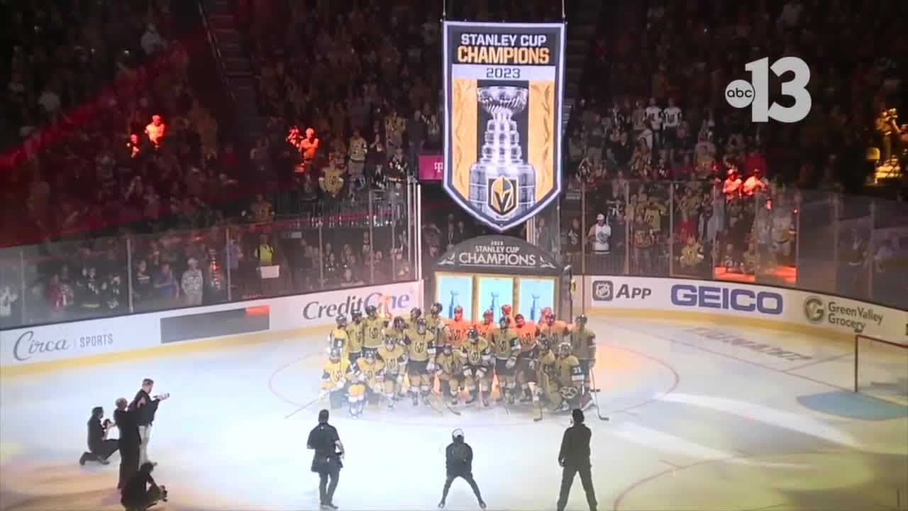 Vegas Golden Knights Unveil '23 Stanley Cup Banner Using Giant