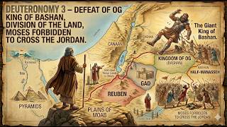 DEUTERONOMY 3|DEFEAT OF OG KING OF BASHAN| DIVISION OF THE LAND| MOSES FORBIDDEN TO CROSS THE JORDAN