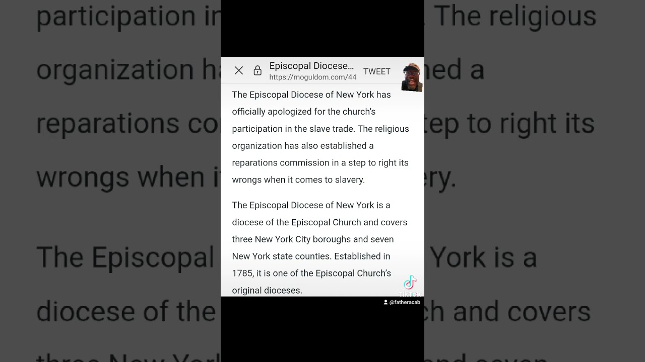 ⁣Episcopal Diocese of NY apologizes for participating in Slavery. #newyork #reparations