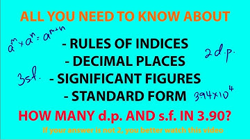 Rules of Indices | d.p. VS s.f. | Standard Form | IGCSE Maths 0580