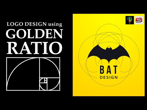 CorelDRAWで黄金比グリッドデザインを作成する|黄金比の円/グリッドを使用してBATロゴを描画します