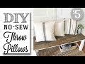 DIY Farmhouse Throw Pillows | NO SEW