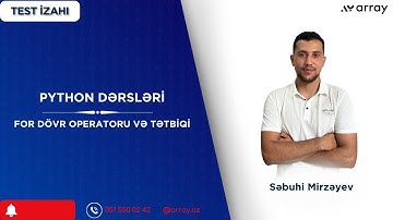 PYTHON dərsləri   #6 For Dövr Operatoru və Tətbiqi