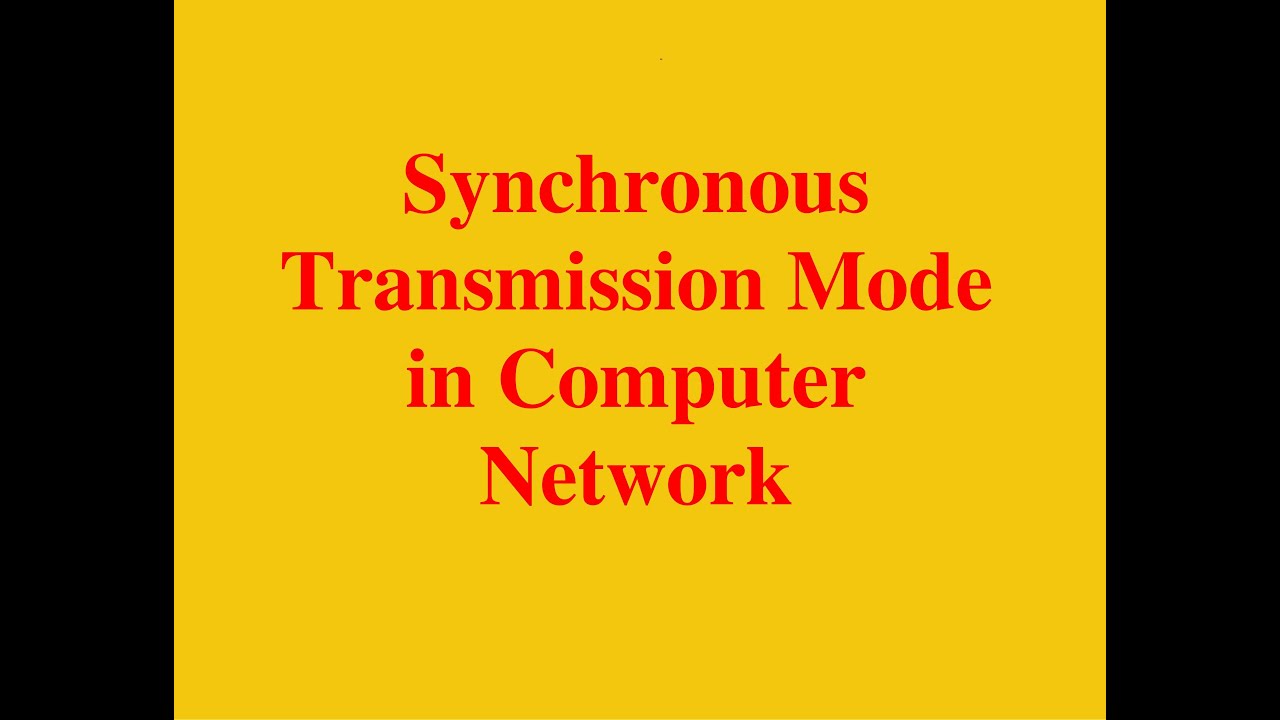 Types of Serial Transmission Synchronous Transmission Computer