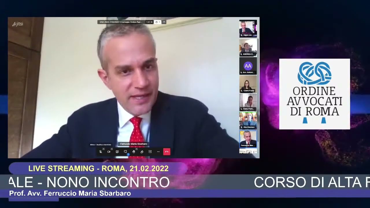 CORSO DI ALTA FORMAZIONE SULL’ARBITRATO INTERNO E INTERNAZIONALE – NONO INCONTRO