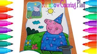 How to Coloring Peppa Pig and Grandpa Pig | Drawing Pages and Coloring Book Colored Markers for Kids screenshot 5