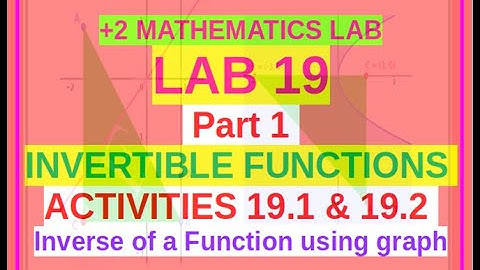 +2 Maths Lab 19 Part 1#Invertible Functions _Activity 19.1 & 19.2 Inverse of a Function using graph